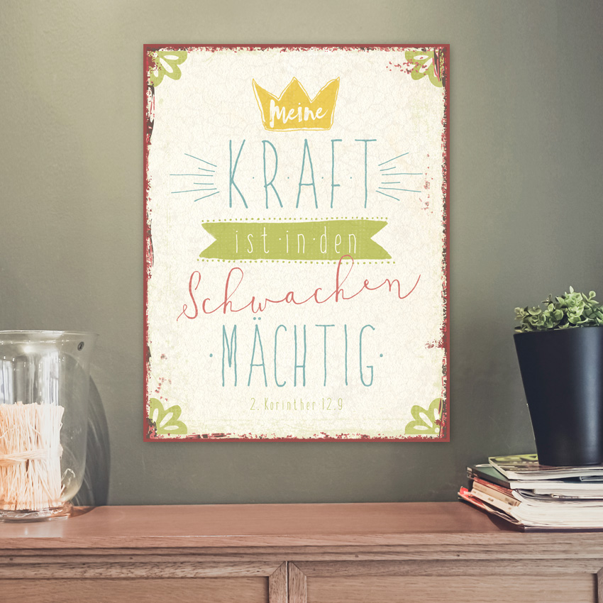 Metallschild groß - Meine Kraft