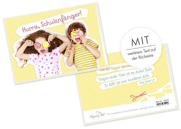 Faltkarte - Hurra, Schulanfänger
