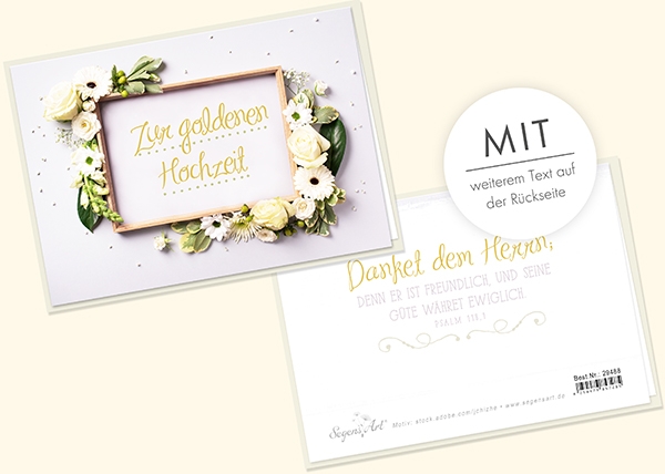 Faltkarte -  Zur goldenen Hochzeit - Danket dem Herrn