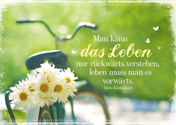 Postkarte - Leben muss man vorwärts