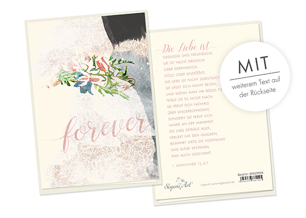 Faltkarte Naturpapier - Hochzeit - Forever