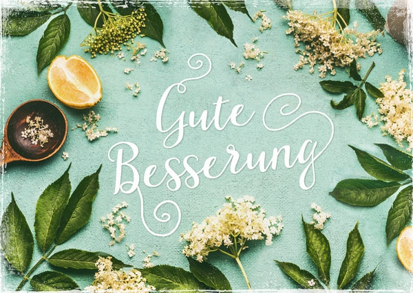 Postkarte - Gute Besserung (Zitrone)