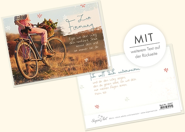 Faltkarte - Zur Firmung (Fahrrad)