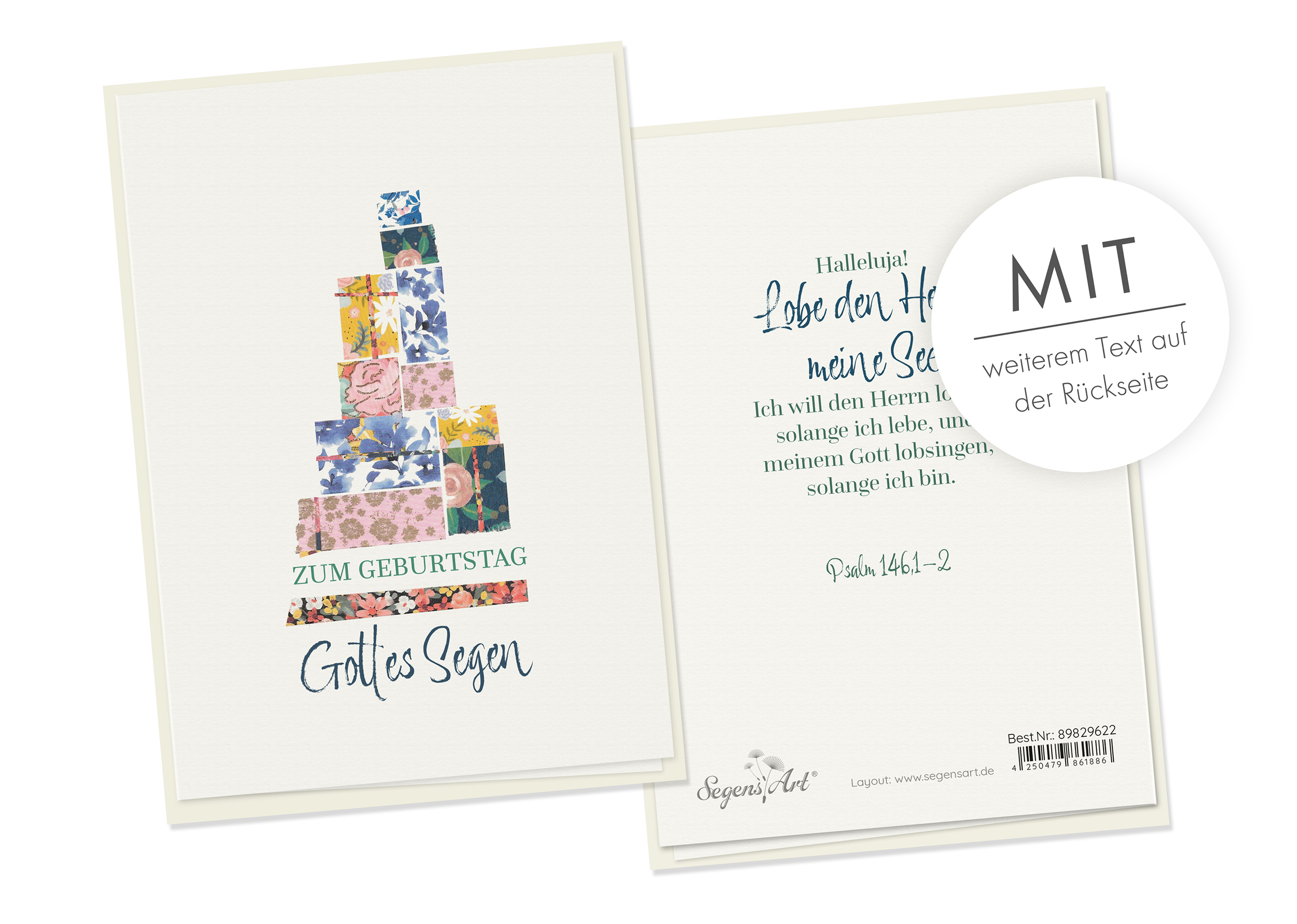 Faltkarte Naturpapier - Geburtstag - Geschenke