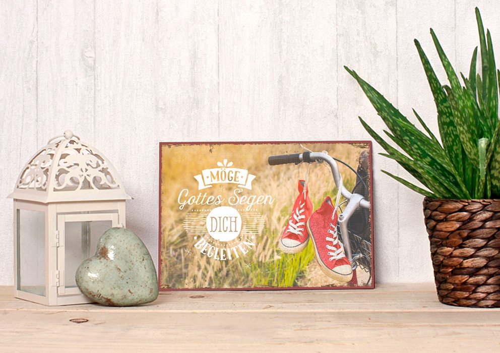 Metallschild klein - Gottes Segen begleitet