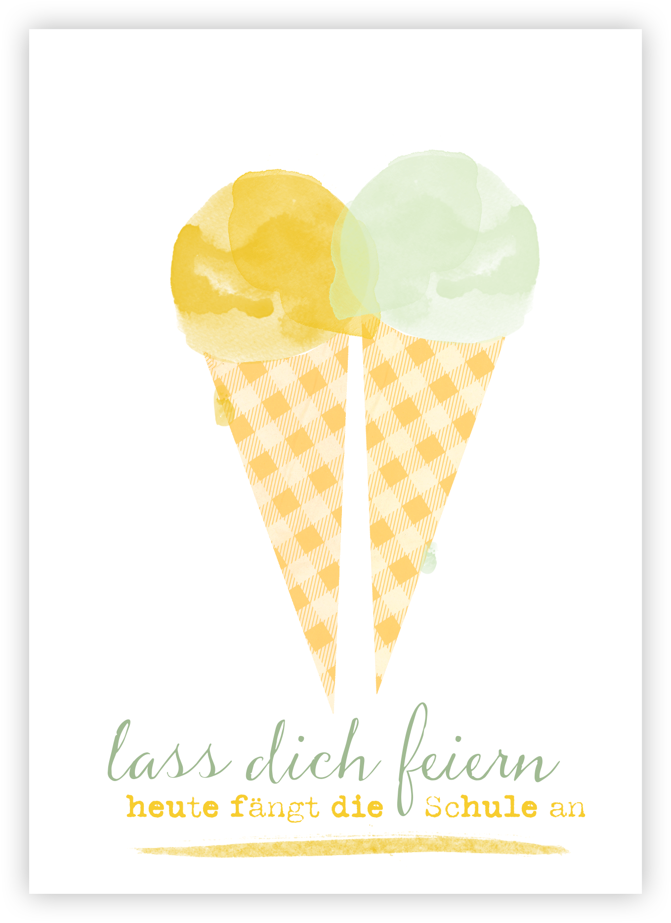 Faltkarte Naturpapier - Lass dich feiern! (Schulanfang)