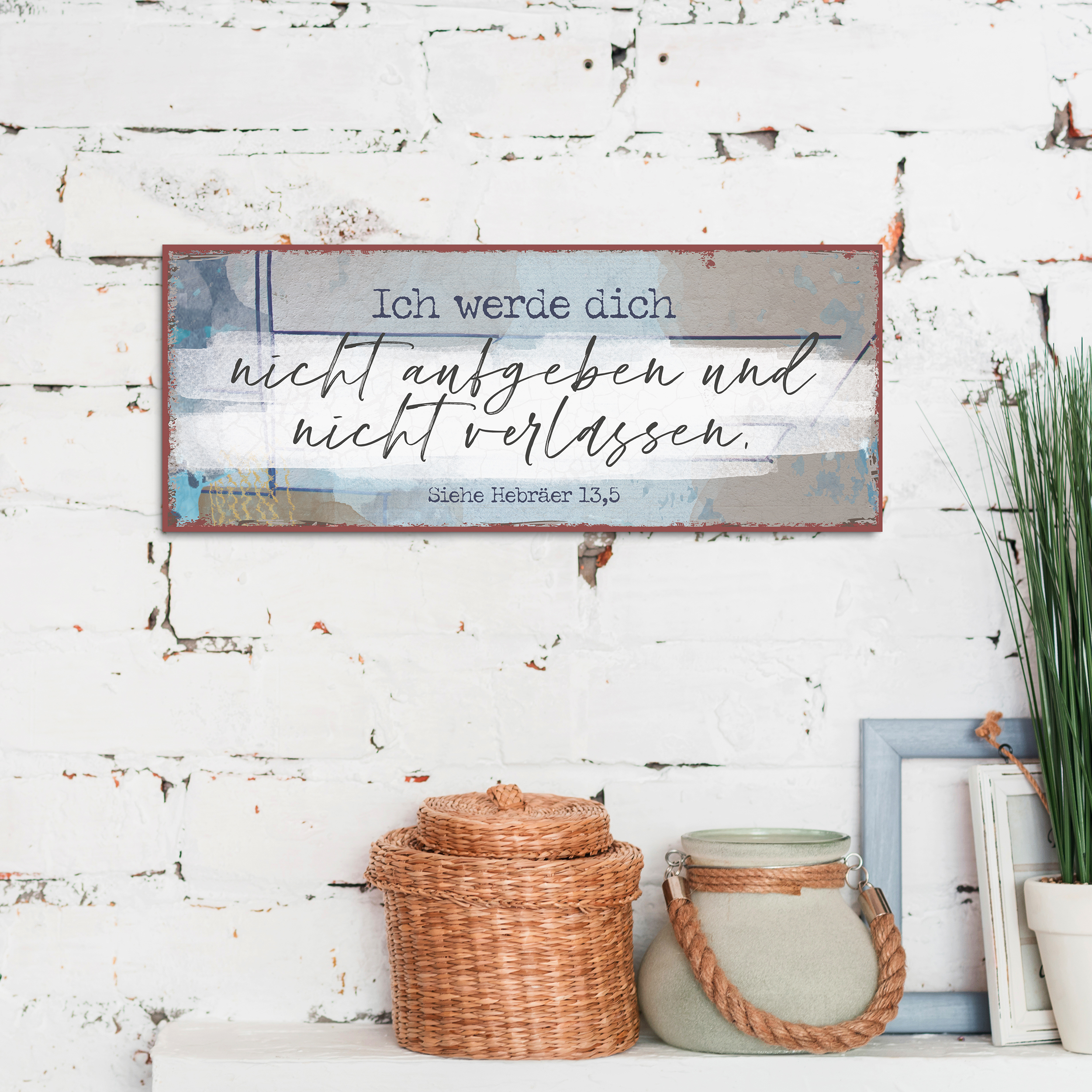 Metallschild lang - Nicht aufgeben