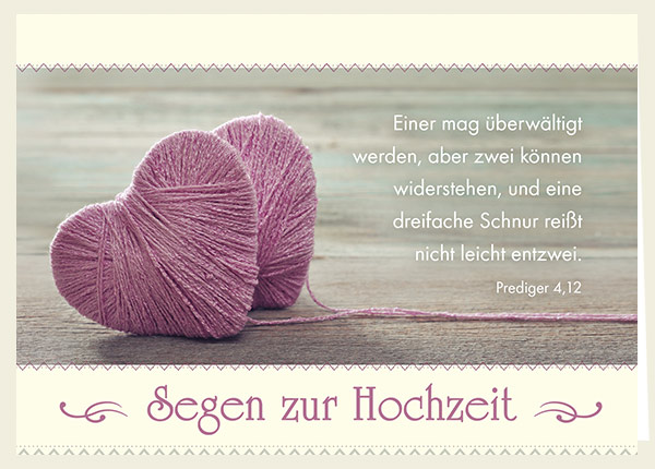 Faltkarte -  Segen zur Hochzeit