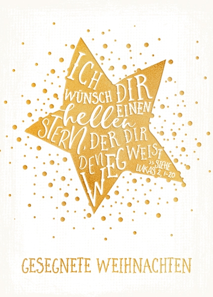 XL-Postkarte Big Blessing Gold - Heller Stern