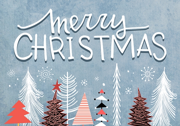 Mini - Merry christmas (Bäume)