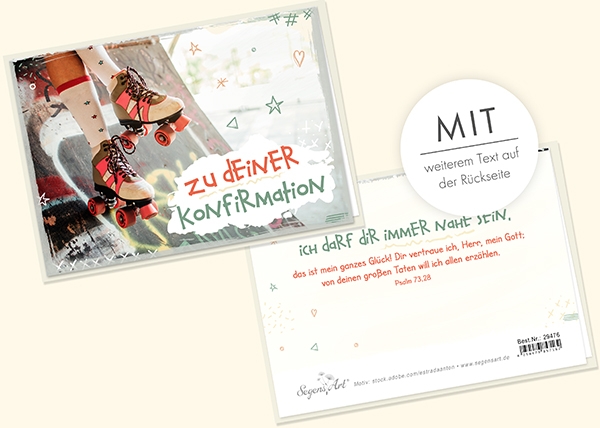 Faltkarte - Zu deiner Konfirmation (Rollschuhe)