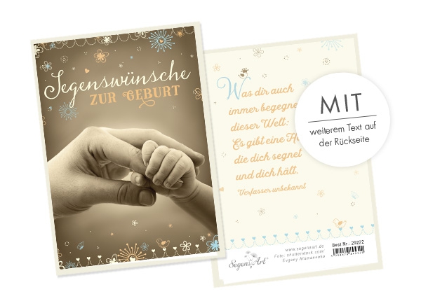 Faltkarte - Zur Geburt (Hände)