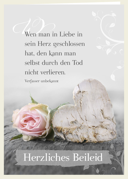 Faltkarte - Herzliches Beileid - in Liebe