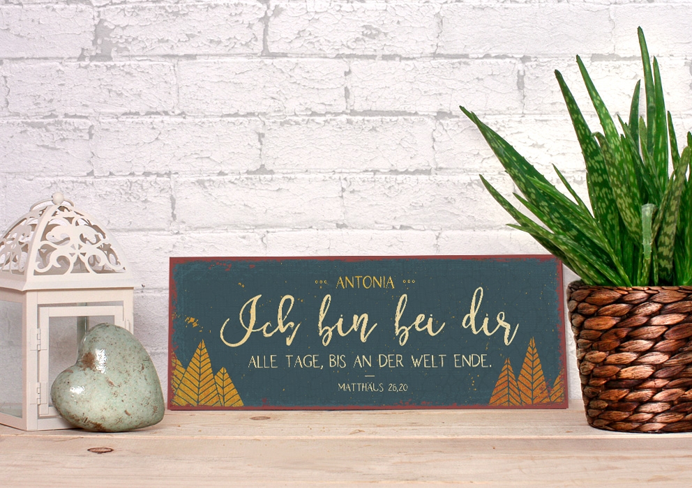 Persönliches Metallschild lang - Bis an der Welt Ende