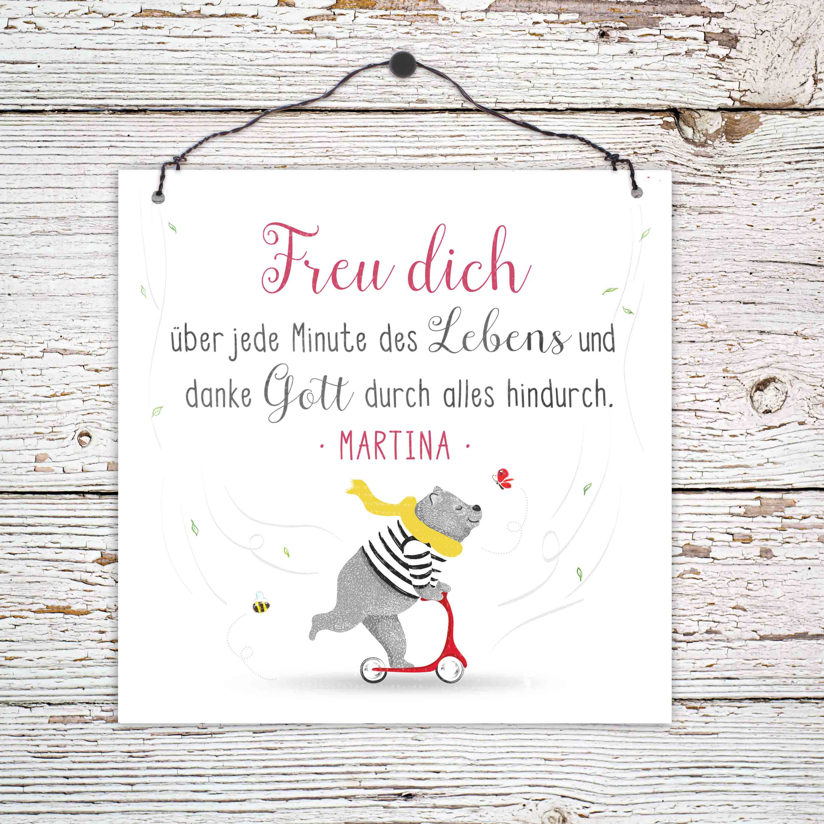 Persönliches Holzschild klein - Jede Minute des Lebens