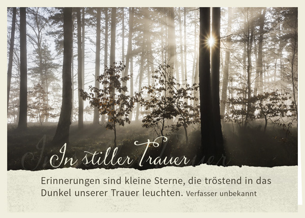 Faltkarte - In stiller Trauer - Erinnerungen