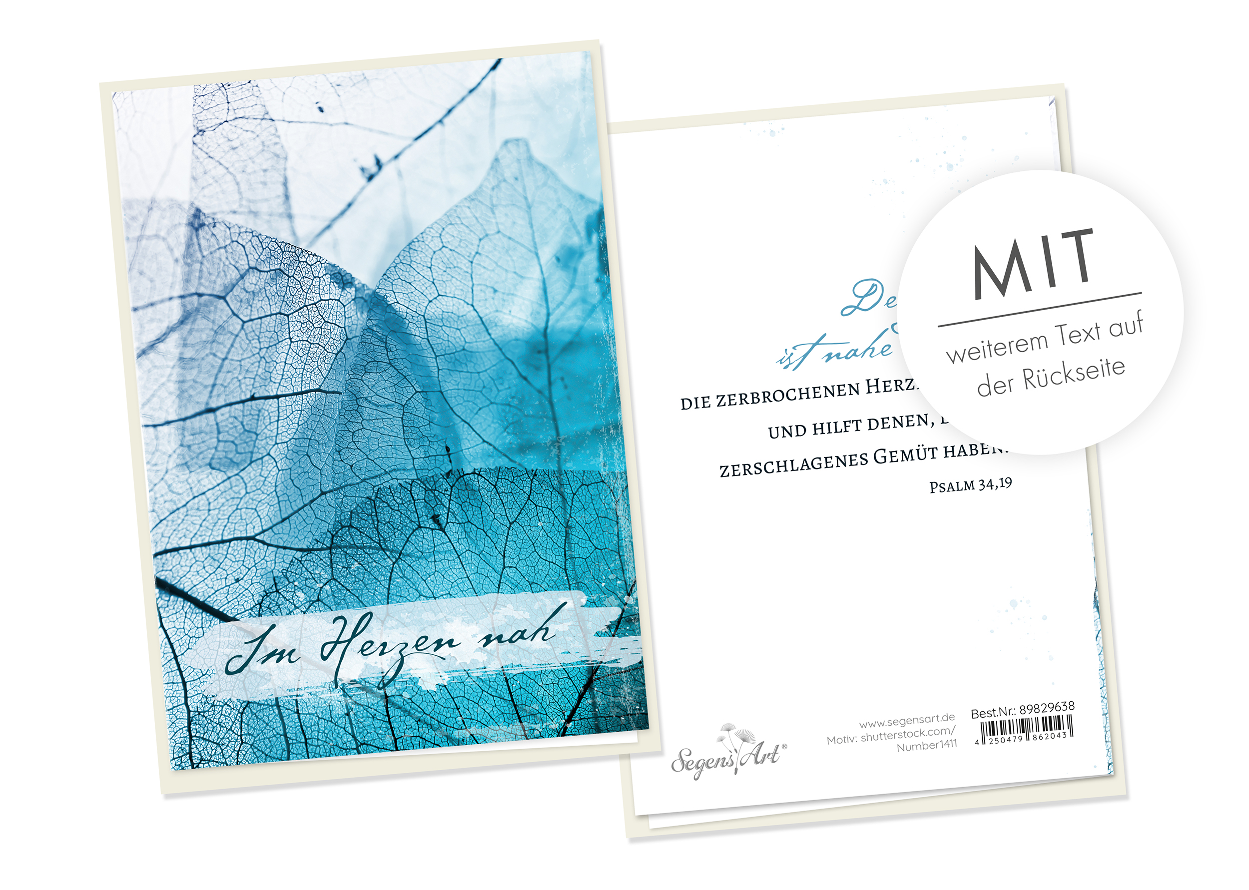 Faltkarte - Trauer - Im Herzen nah