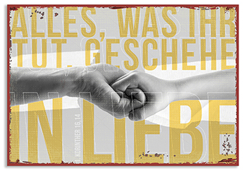 Metallschild klein - Liebe - Hände