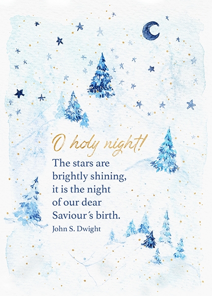 XL-Postkarte Big Blessing Gold - O holy night