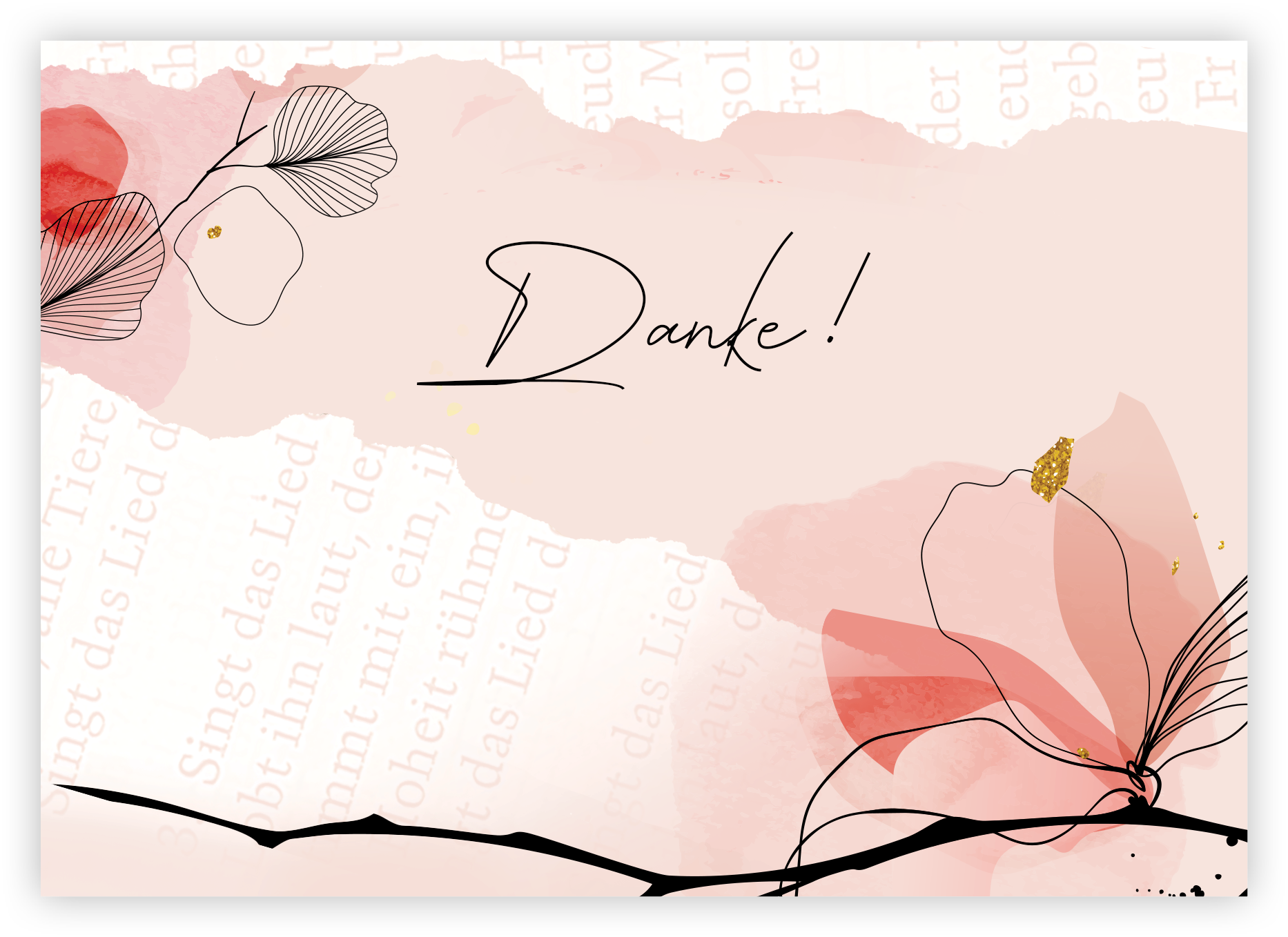 Faltkarte Naturpapier - Danke