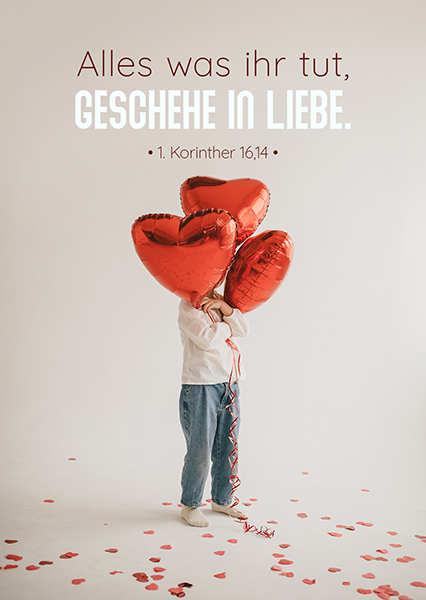 Postkarte - Liebe - Herzballons