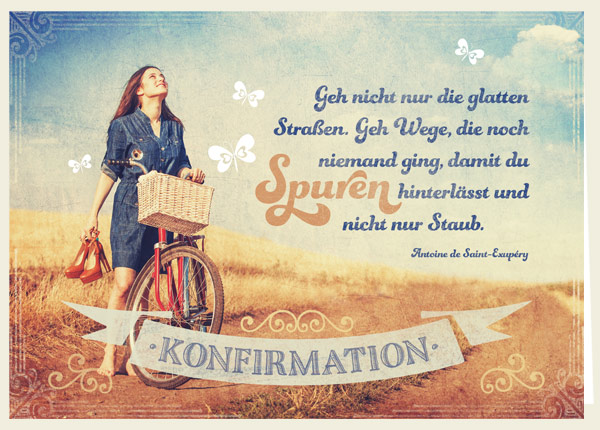 Faltkarte - Zur Konfirmation - Spuren hinterlassen