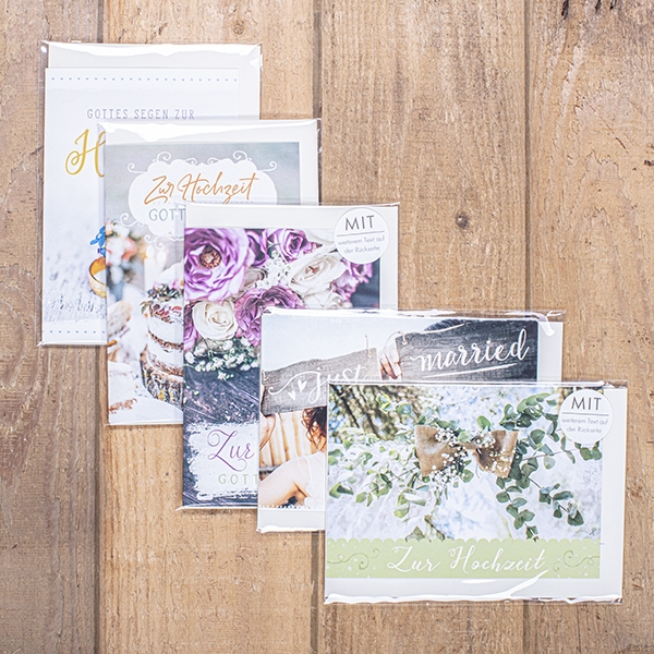 Faltkarten-Set rechteckig - Hochzeit