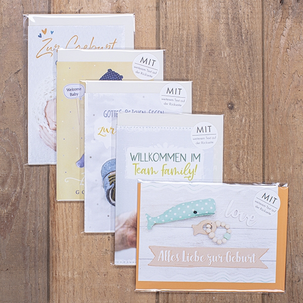 Faltkarten-Set rechteckig - Geburt