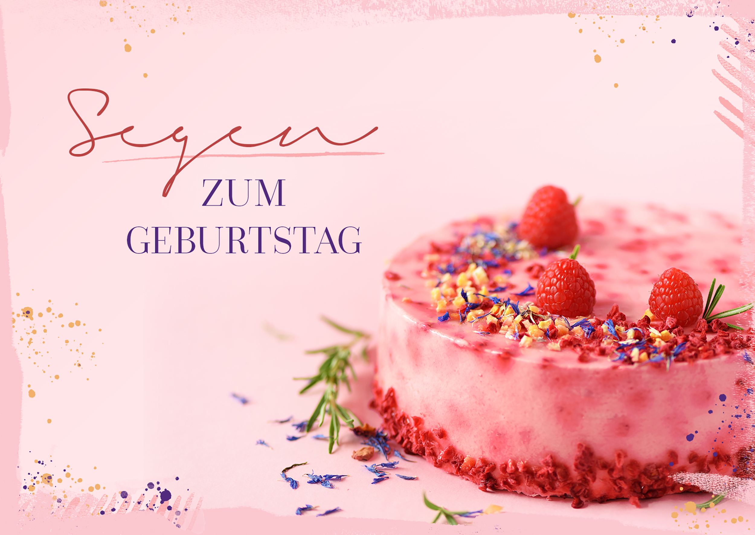 Postkarte - Geburtstag - Torte