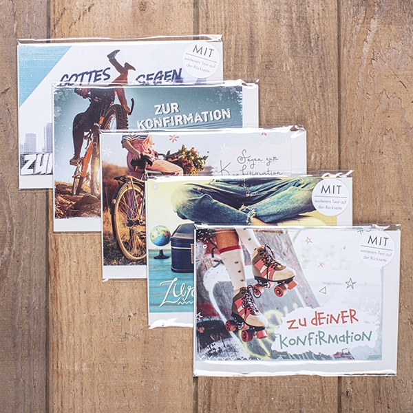 Faltkarten-Set rechteckig - Konfirmation