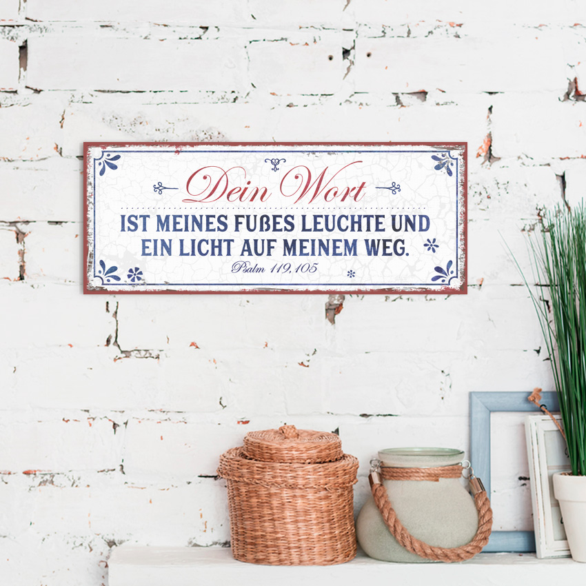 Metallschild lang - Leuchte und Licht