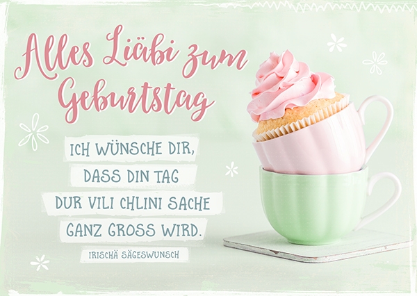 Postkarte - Zum Geburtstag - Ganz gross (Schweizerdeutsch)