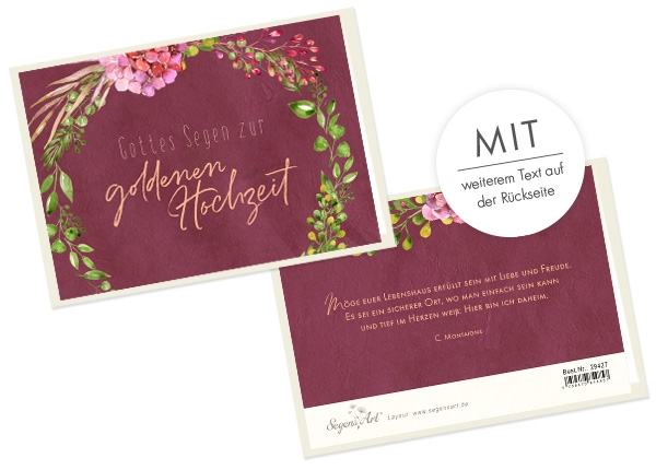 Faltkarte Naturpapier - Zur goldenen Hochzeit - Lebenshaus