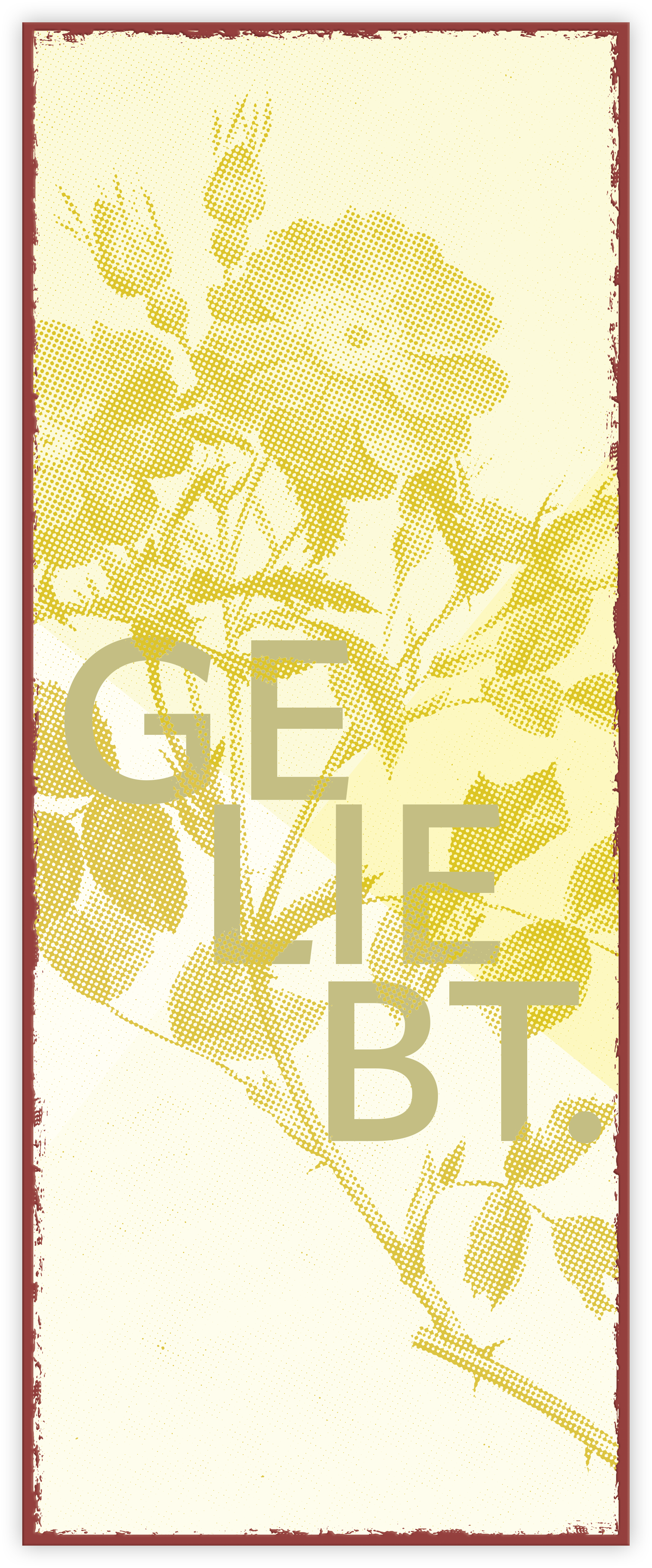 Metallschild lang - Geliebt.