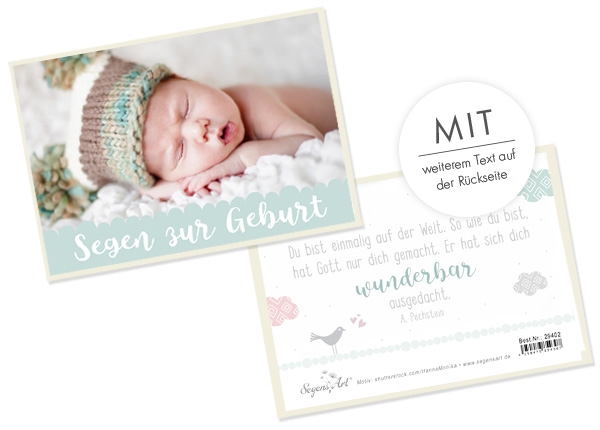 Faltkarte - Segen zur Geburt - Einmalig