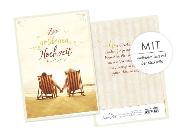 Faltkarte - Zur goldenen Hochzeit (Strand)