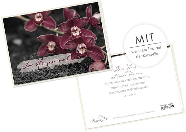 Faltkarte -  Im Herzen nah (Blüten)