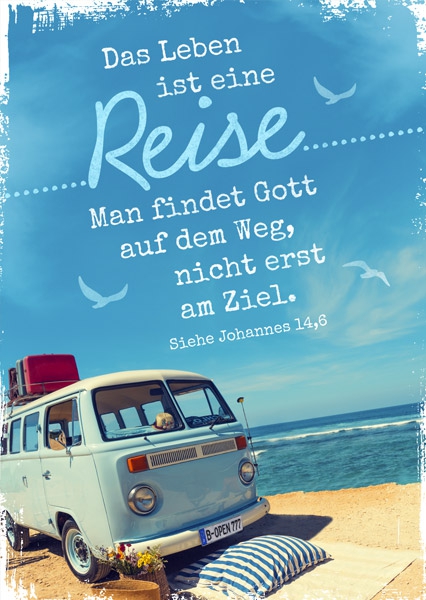Postkarte - Das Leben ist eine Reise