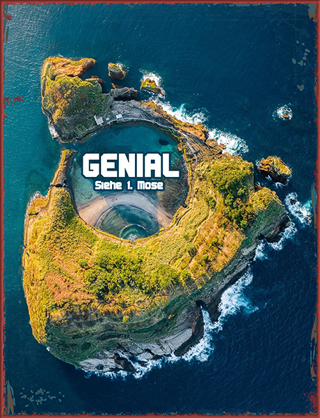 Metallschild groß - Genial (Insel)