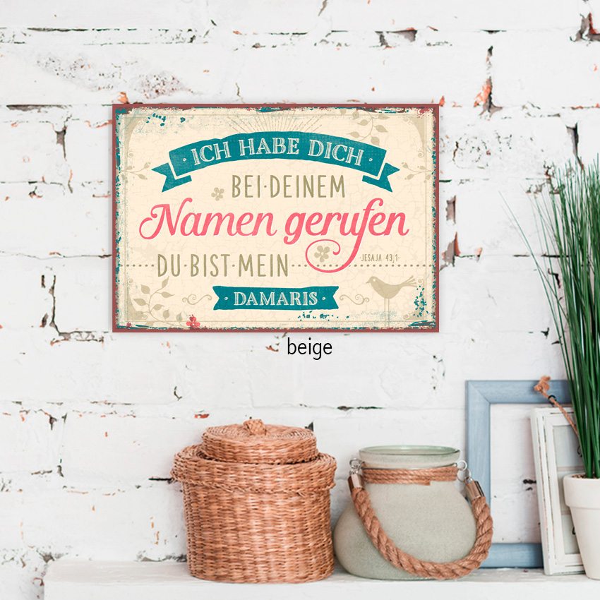 Persönliches Metallschild klein - Namen gerufen