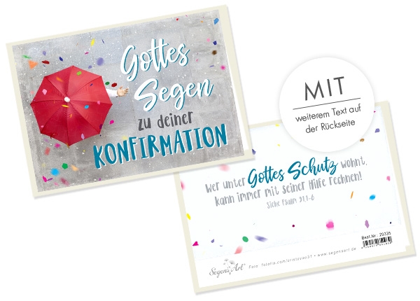 Faltkarte - Zu deiner Konfirmation (Regenschirm)