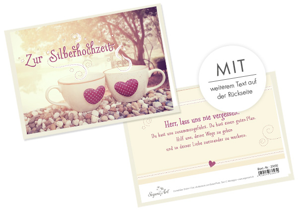 Faltkarte - Zur Silberhochzeit (Tassen)