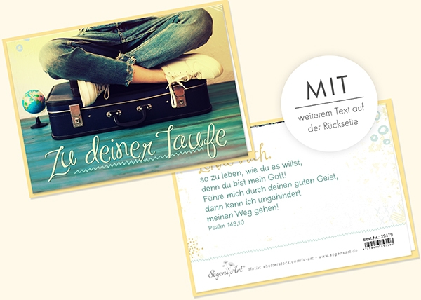 Faltkarte - Zu deiner Taufe (Koffer)